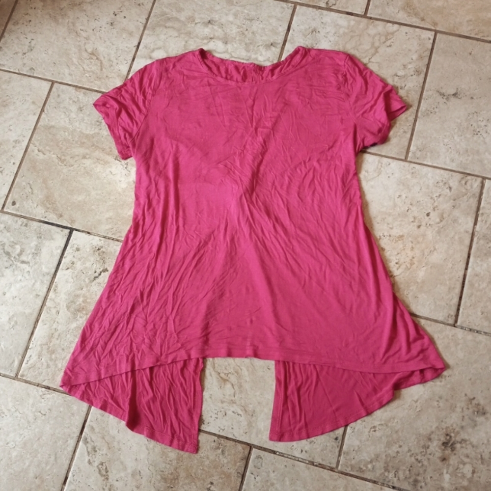 Pink Open Back Tee - Picture 1 of 6